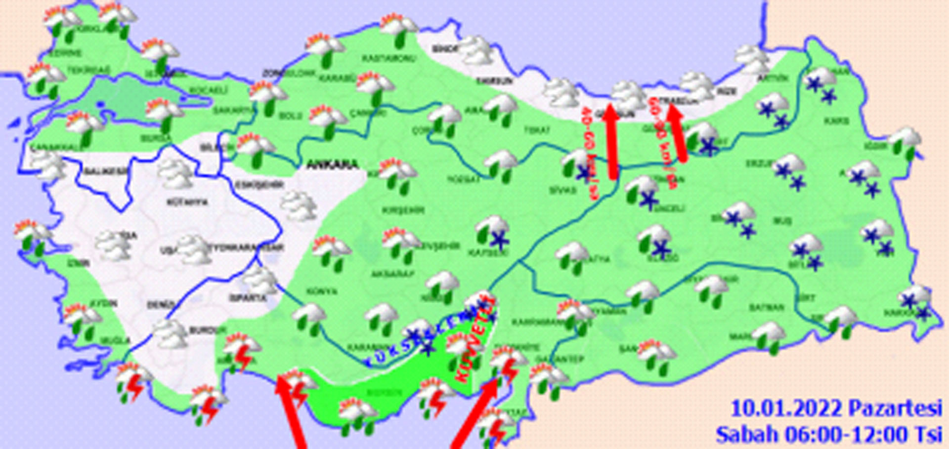 Meteoroloji o illeri uyardı! Şiddetli rüzgara sağanak yağmur eklenecek! Bugün hava nasıl olacak 10 Ocak 2022 Pazartesi?