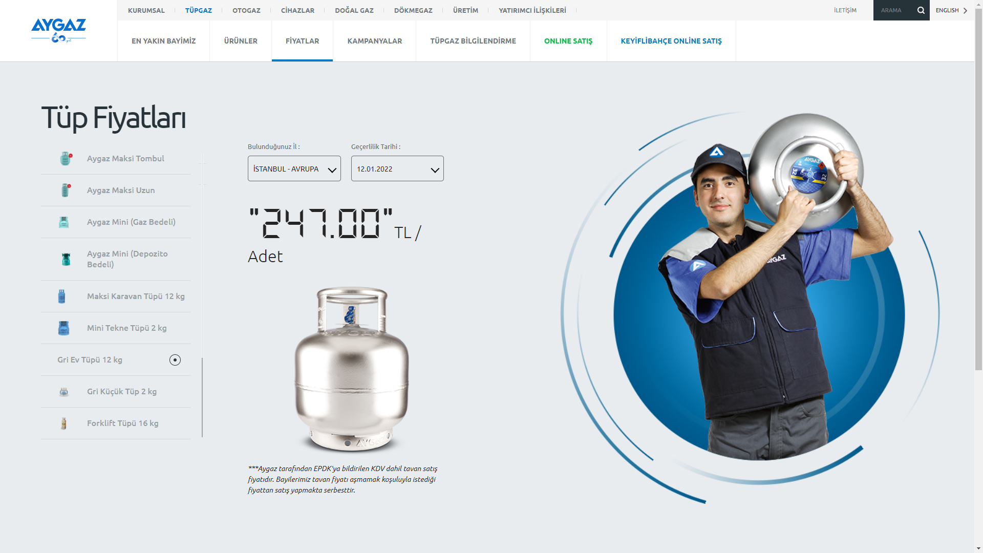 Büyük tüp fiyatı 2022 | Aygaz, Milangaz, İpragaz tüp fiyatları