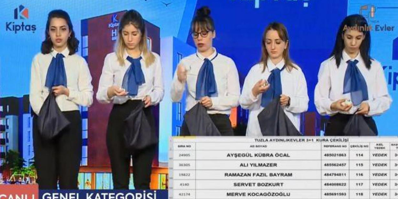 KİPTAŞ'ın kura çekiminde hile mi yapıldı? Hostesin topu çektikten sonraki hareket olay oldu: Topa bakıp torbaya geri attı!