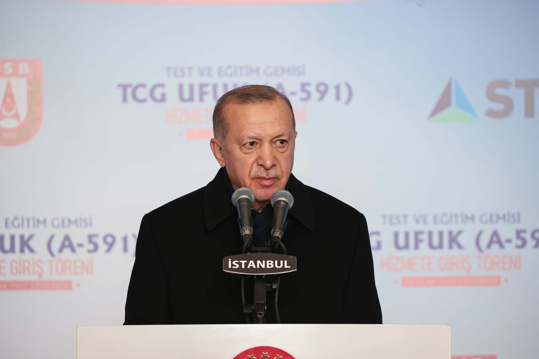 Milli İstihbarat gemisi TCG Ufuk hizmete girdi! Cumhurbaşkanı Erdoğan törende konuştu: Artık milli ve yerlisine sahibiz