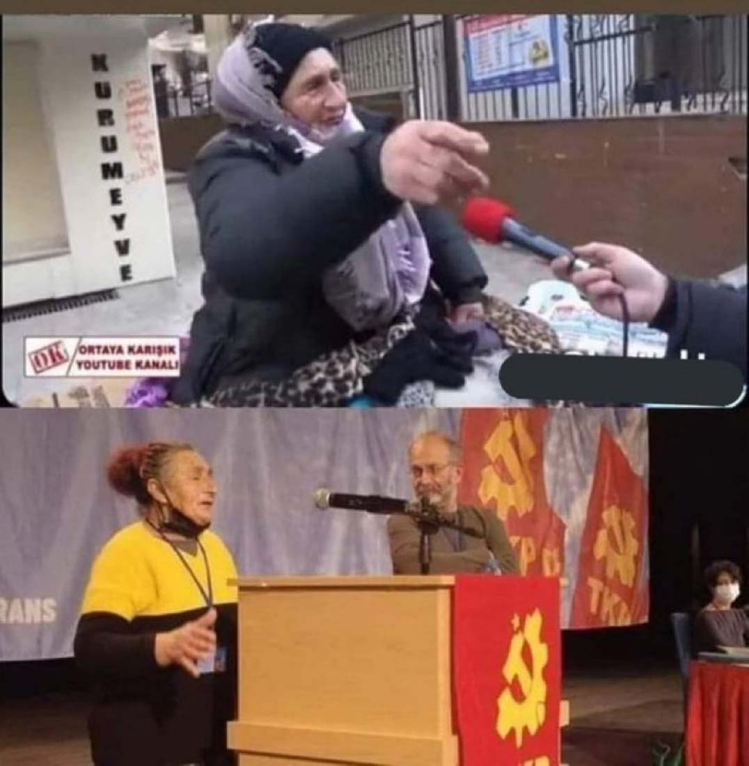 Devleti hedef alan, CHP'nin dilenci "Muhalif Teyze"si, Türkiye Komünist Partisi'nin üyesi çıktı!