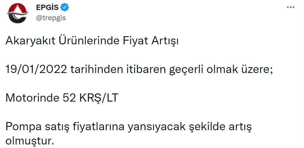 Son dakika | EPGİS duyurdu! Motorine zam geldi