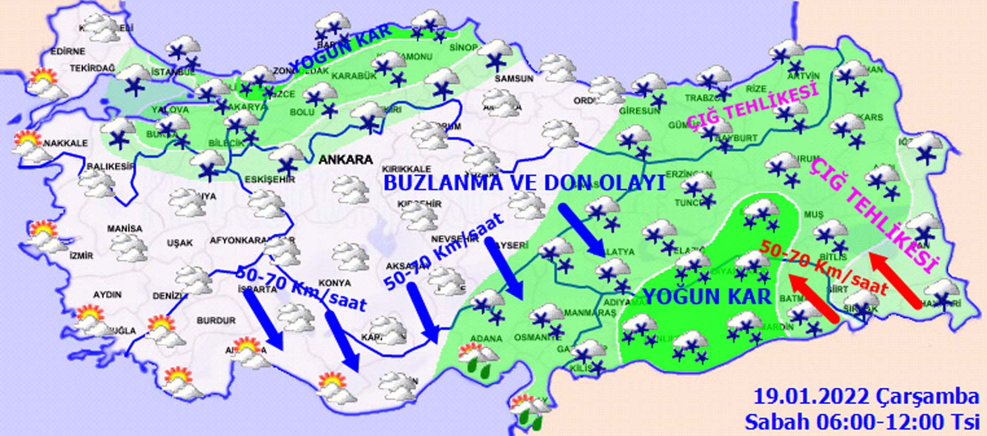 Meteoroloji'den o illerde yaşayanlar için yoğun kar yağışı, buzlanma, don ve çığ uyarısı! İşte il il hava durumu... 
