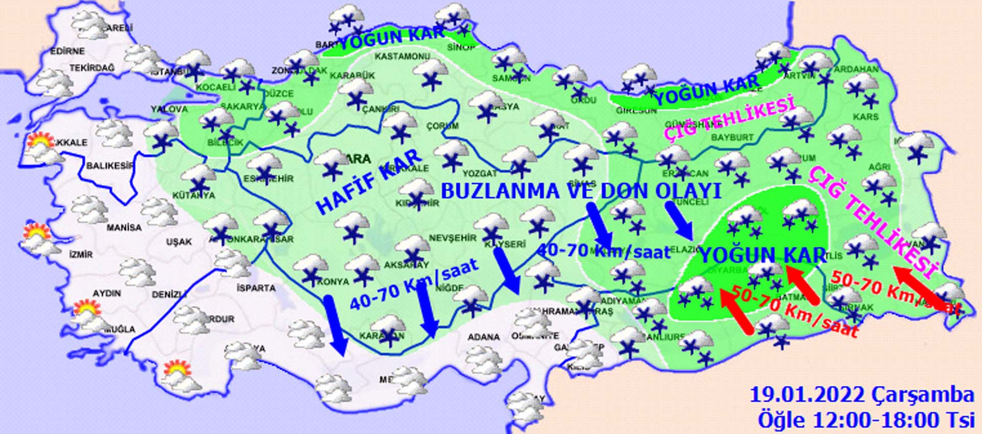 Meteoroloji'den o illerde yaşayanlar için yoğun kar yağışı, buzlanma, don ve çığ uyarısı! İşte il il hava durumu... 