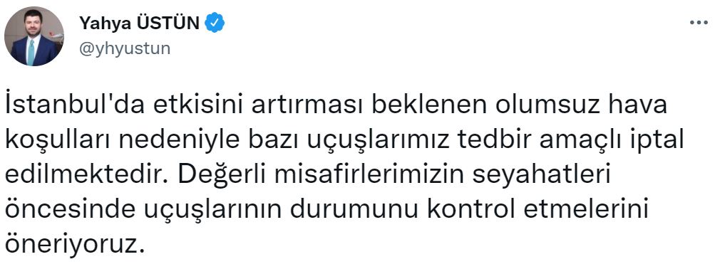 THY'den flaş açıklama: 49 uçuş iptal edildi