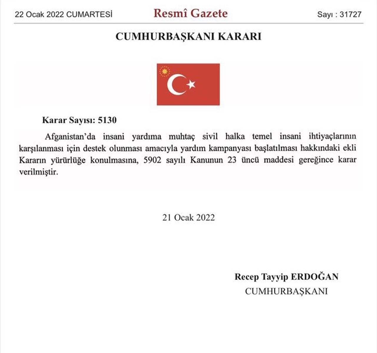 Afganistan için yardım kampanyası başlatıldı 