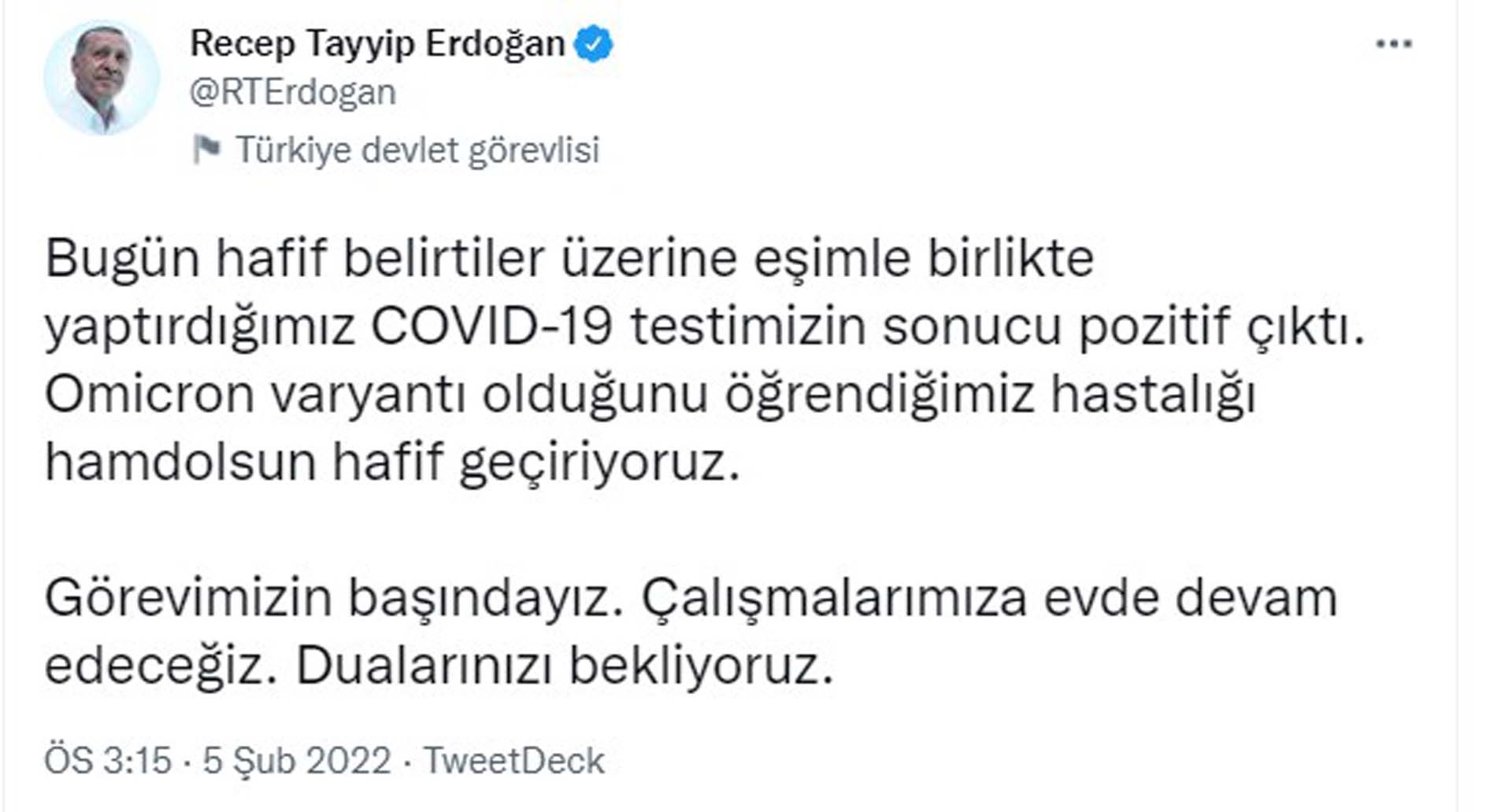 Son dakika | Cumhurbaşkanı Recep Tayyip Erdoğan ve eşi Emine Erdoğan koronavirüse yakalandı