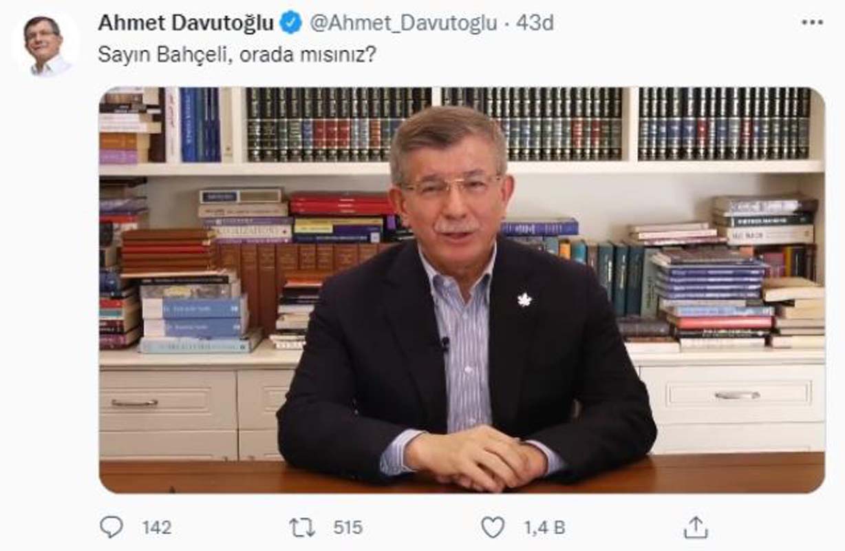 Gelecek Partisi lideri Ahmet Davutoğlu'ndan MHP lideri Devlet Bahçeli'ye sert yanıt! Sizi rahatsız etmeye devam edeceğiz