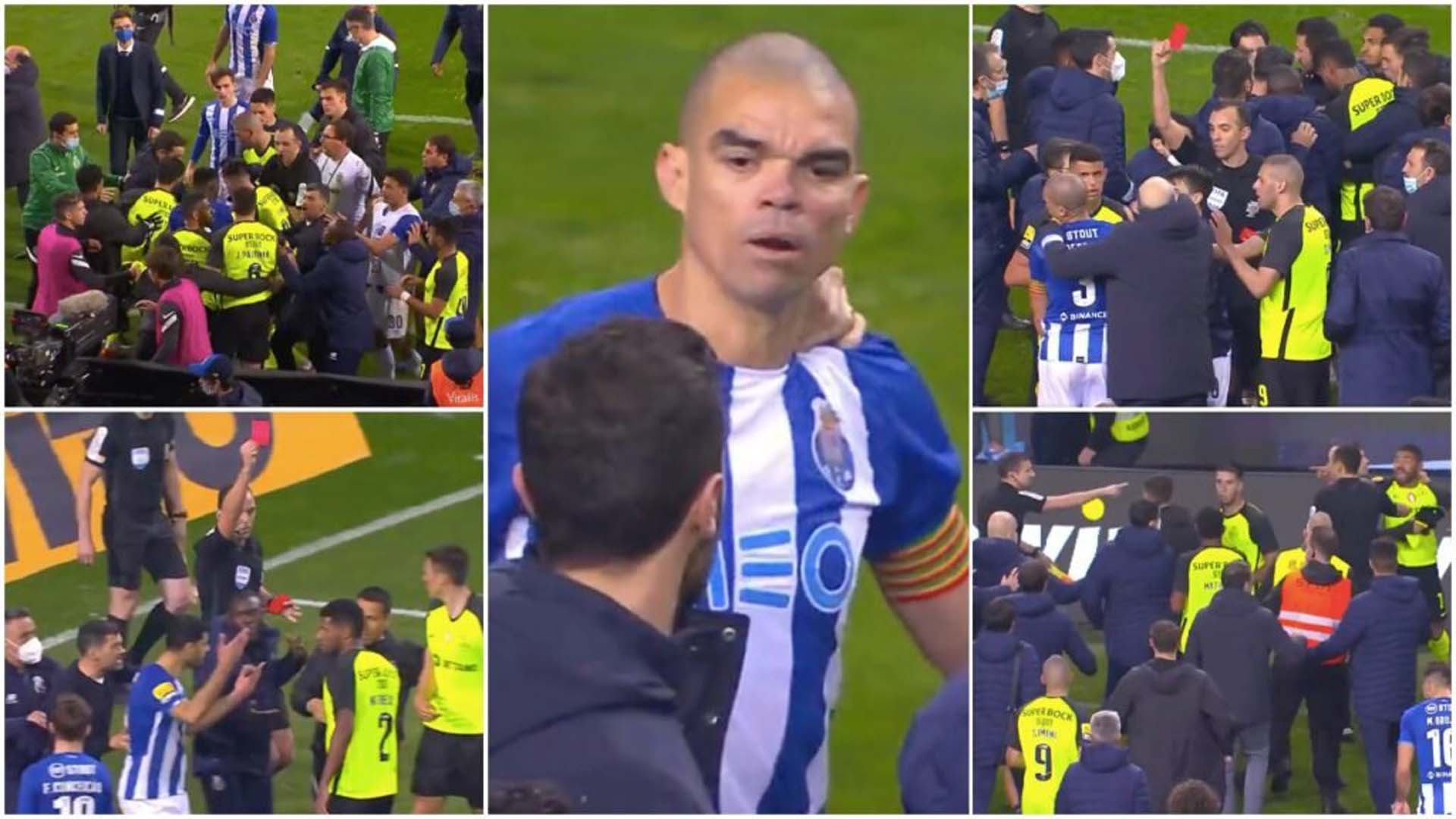 Porto - Sporting Lizbon maçında saha karıştı! Futbolcular birbirine girdi, 4 kırmızı kart çıktı 