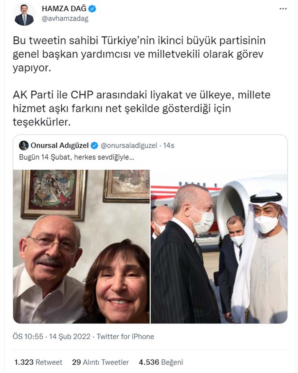 CHP'li Onursal Adıgüzel'den seviyesiz paylaşım! 14 Şubat üzerinden Cumhurbaşkanı Erdoğan'ı hedef aldı!
