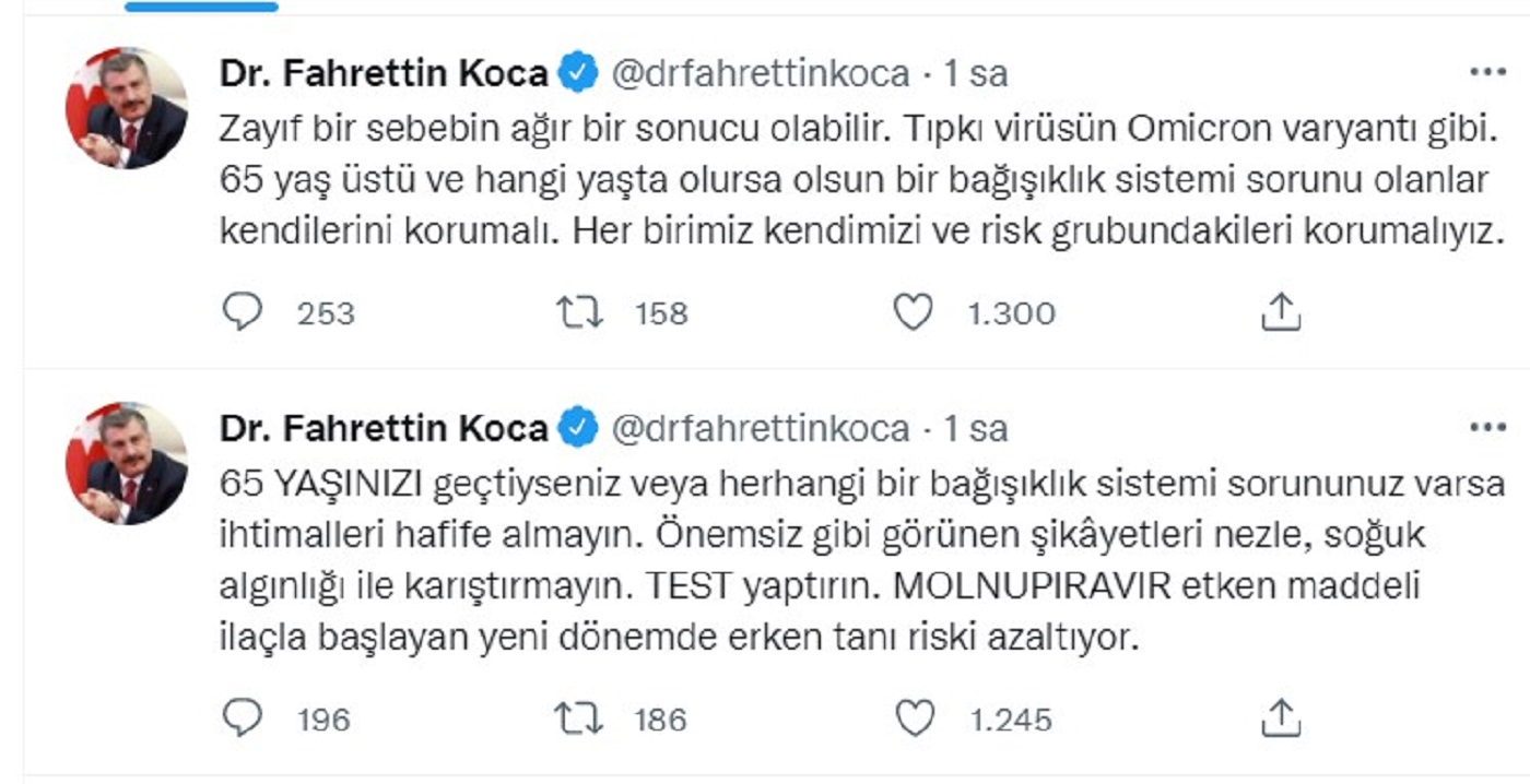 Son dakika | Sağlık Bakanı Fahrettin Koca'dan 65 yaş üstüne uyarı üstüne uyarı! O hastalıkları sayarak seslendi: Test yaptırın