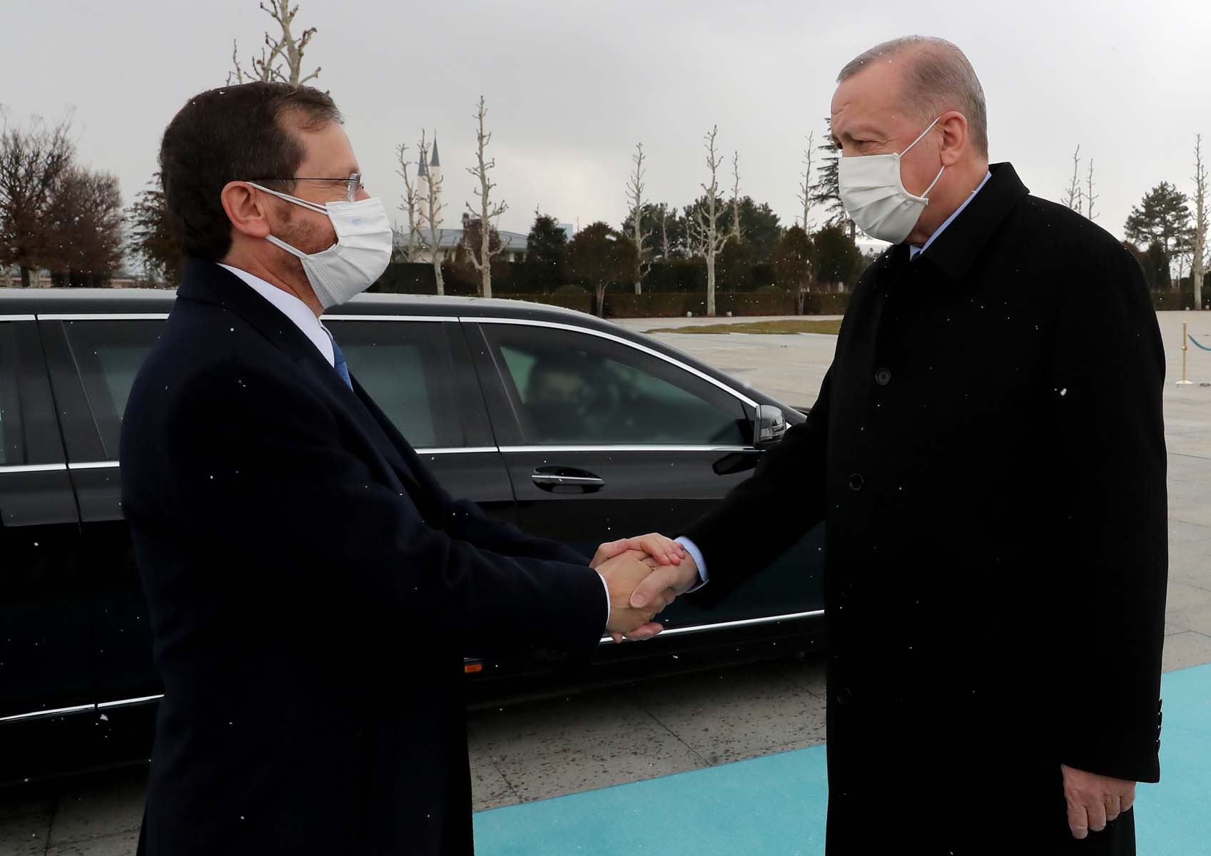 2008'den sonra ilk kez! Cumhurbaşkanı Erdoğan, İsrail Cumhurbaşkanı Herzog'u resmi törenle karşıladı! 
