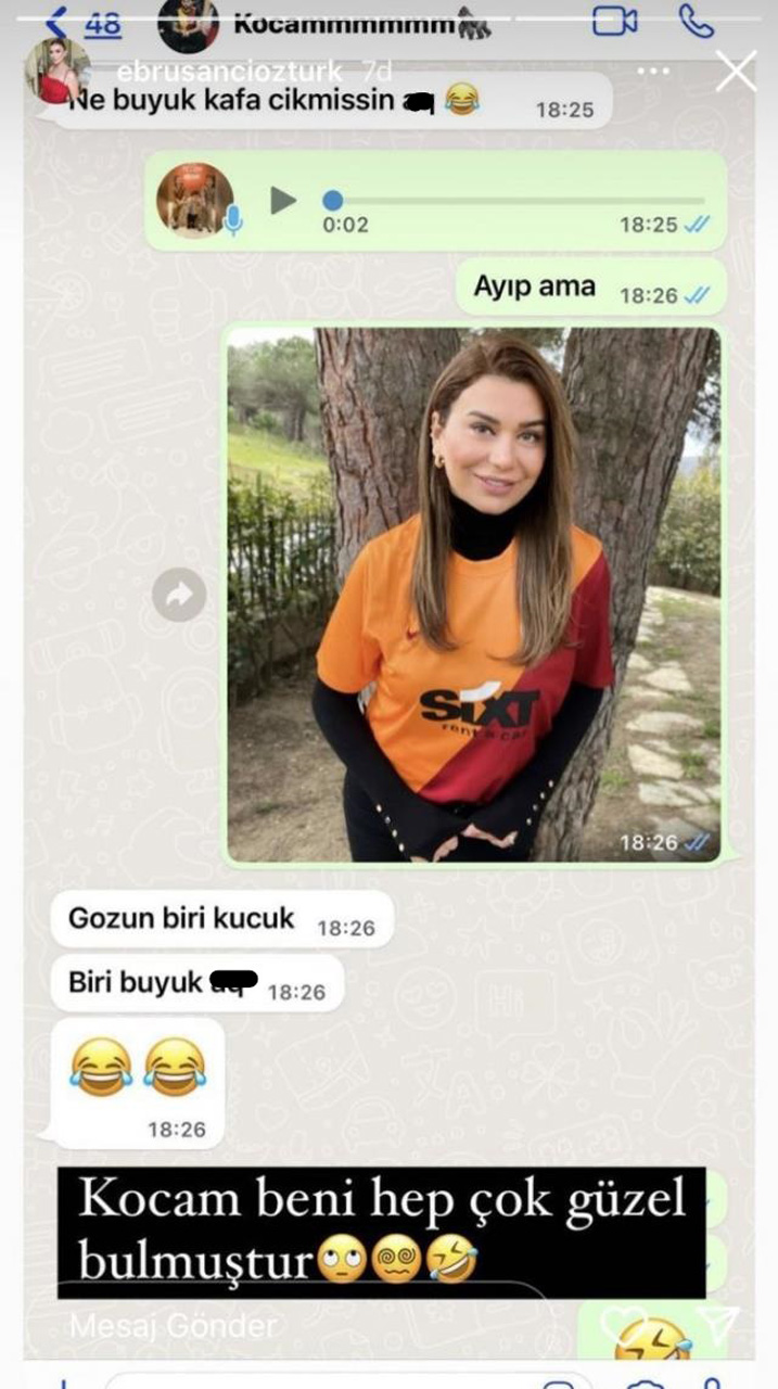 Boğasım geliyor demişti! Galatasaraylı Alpaslan Öztürk eşi Ebru Şancı'ya küfür etti! Mesajları gören inanamadı! 