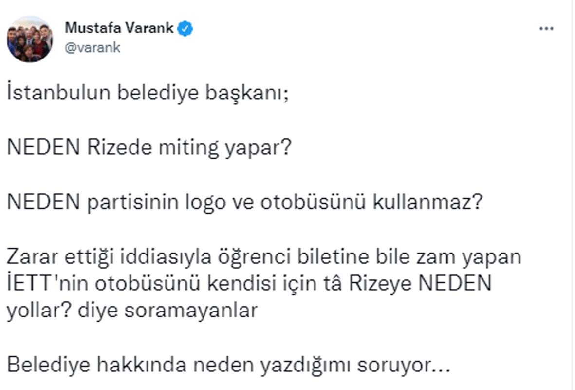 Sanayi ve Teknoloji Bakanı Varank, Karadeniz turuna çıkan İmamoğlu'nu eleştirdi! Öğrenci biletine bile zam yapan...