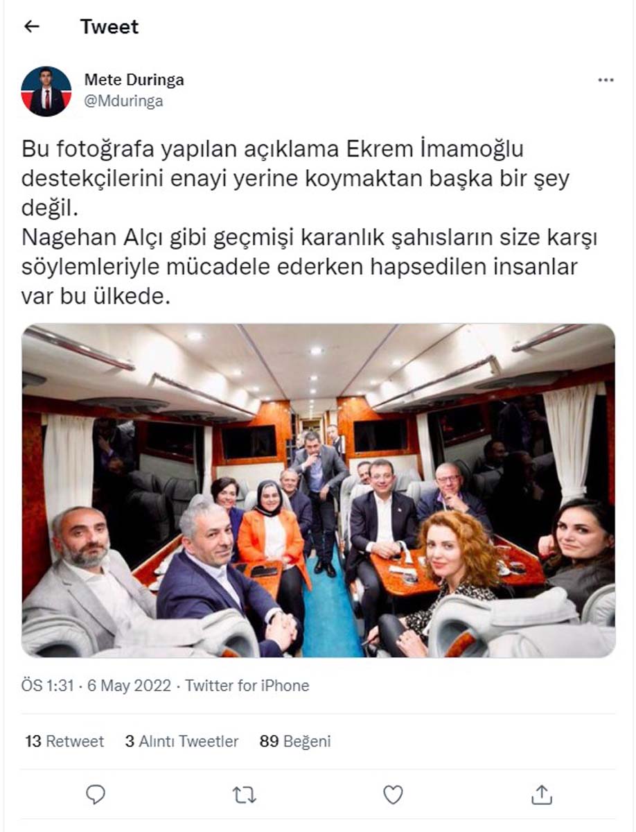 Ekrem İmamoğlu'nun Nagehan Alçı fotoğrafı CHP'yi karıştı! İmamoğlu'nu eleştiren CHP'li yönetici Mete Duringa'nın istifası istendi 