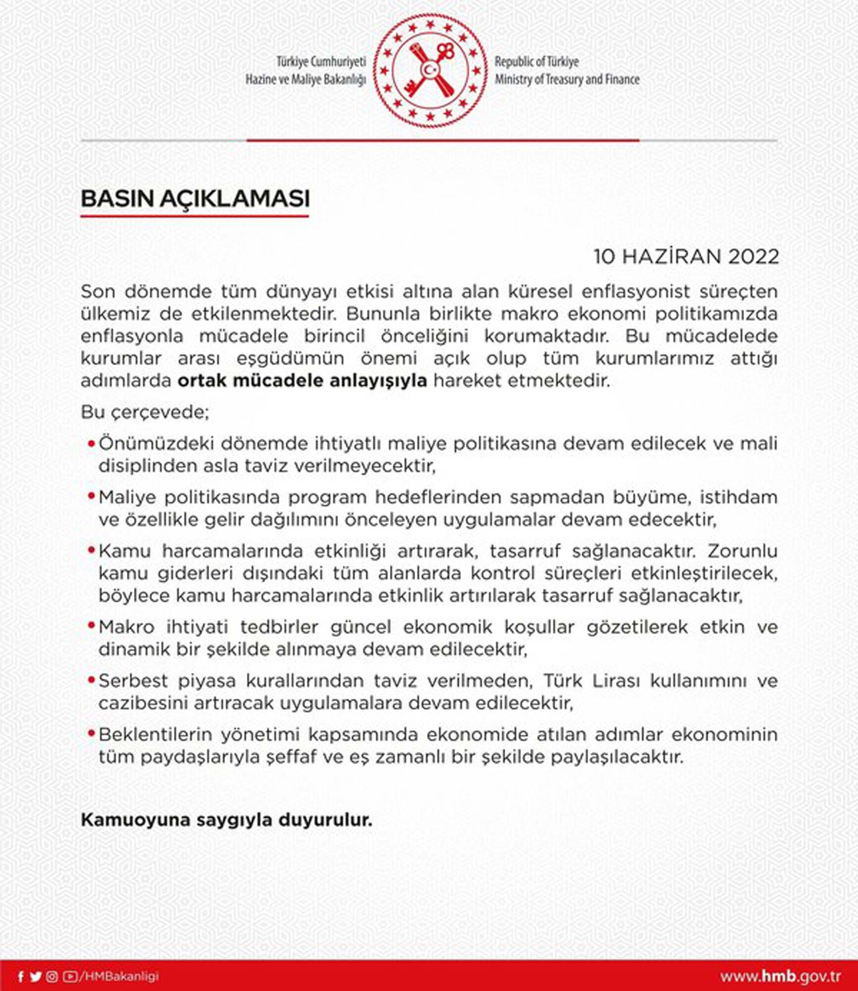 Son dakika haberi! Hazine ve Maliye Bakanlığı açıkladı! Türk lirası cazibesini arttıracak uygulamalara devam edilecek!
