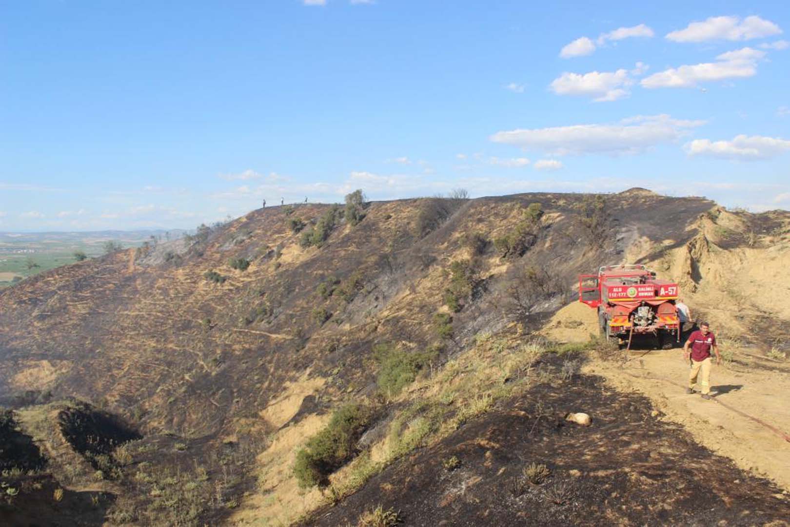 Manisa'da korkutan yangın! 105 dönüm ormanlık alan zarar gördü
