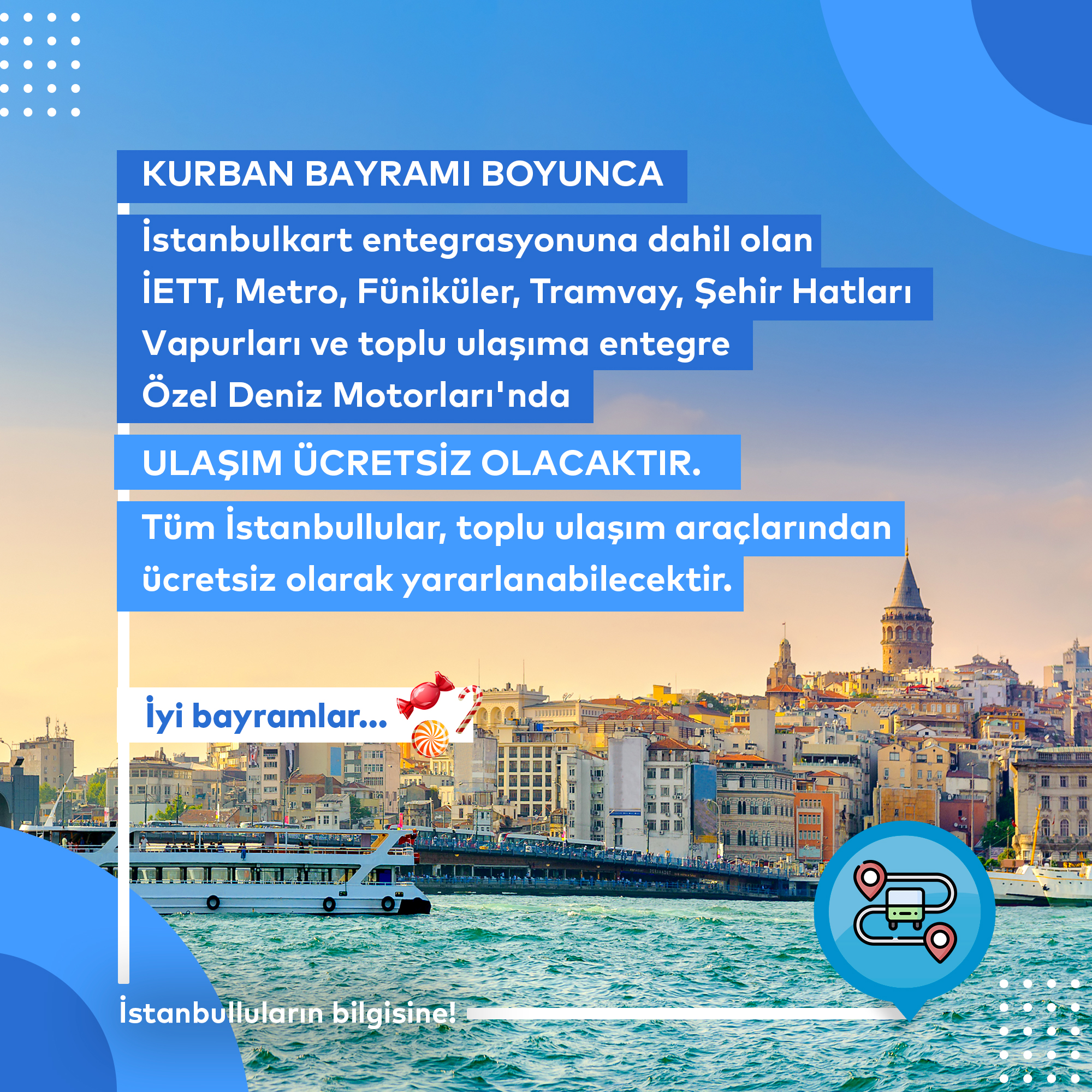 İstanbullu vatandaşlara Kurban Bayramı müjdesi: Toplu taşıma araçları ve Marmaray ücretsiz hizmet verecek