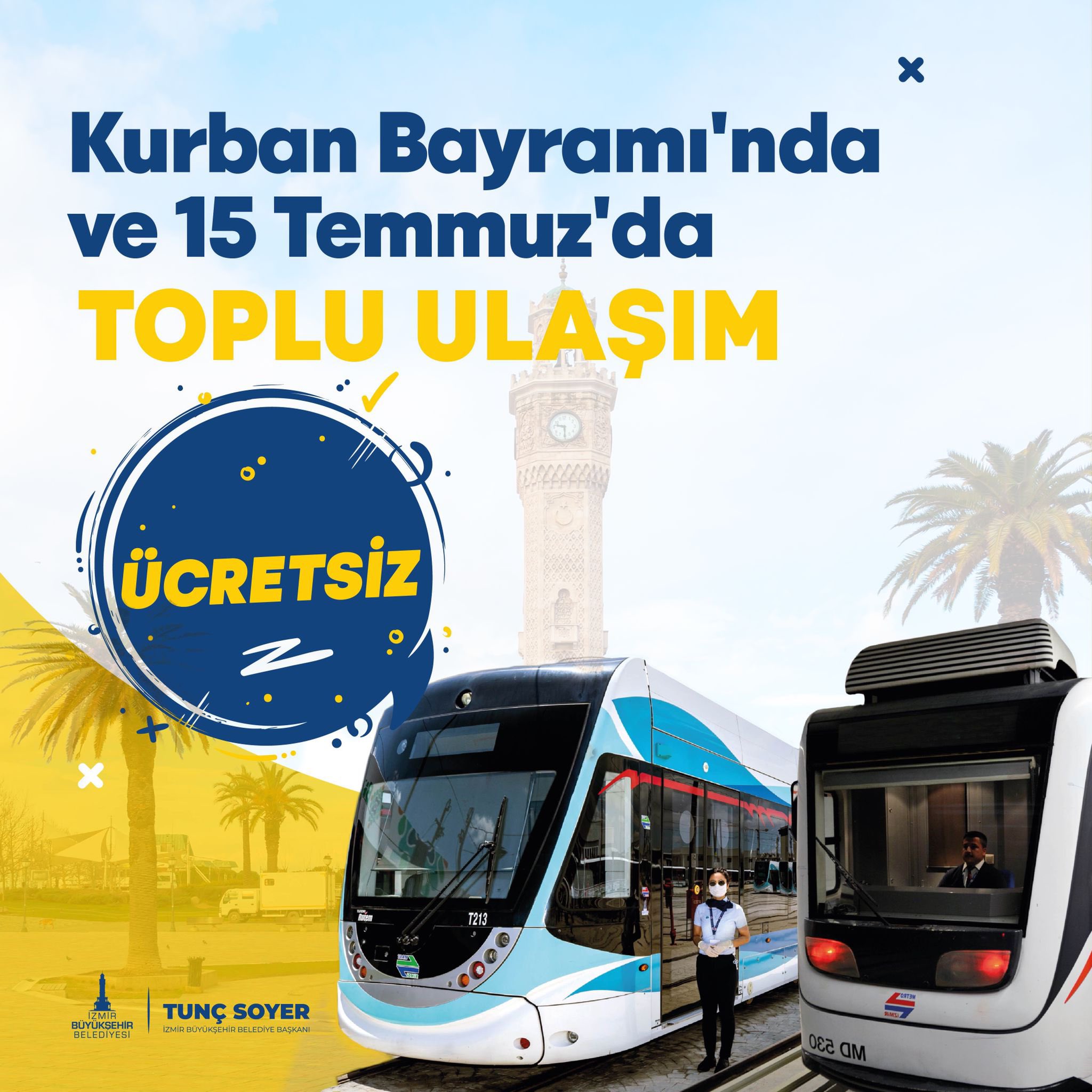 İzmir'de 15 Temmuz 2022 Cuma günü toplu taşıma ücretsiz mi? 15 Temmuz'da İZBAN, otobüsler, tramvay bedava mı?