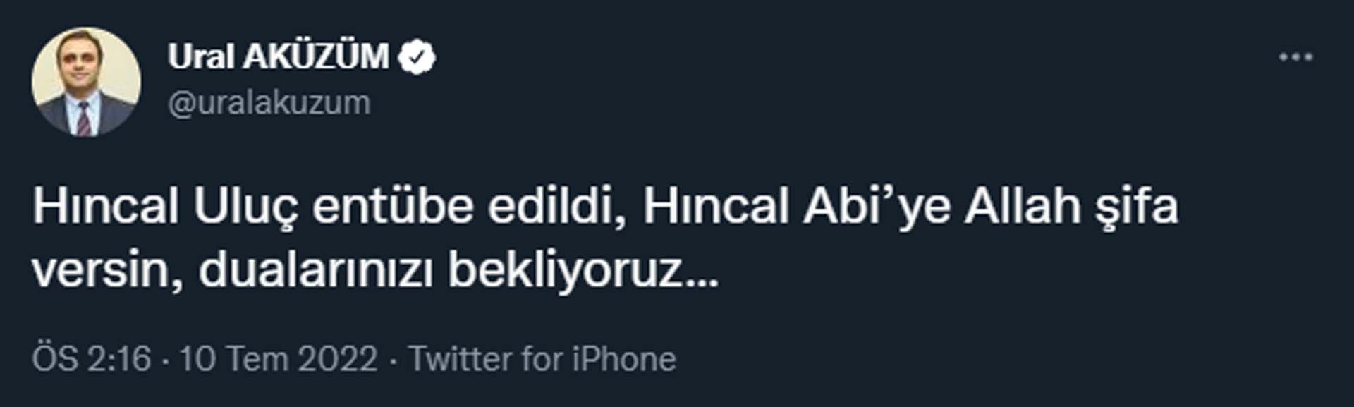 Yoğun bakıma kaldırılan usta gazeteci Hıncal Uluç'tan kötü haber! Ural Aküzüm duyurdu...