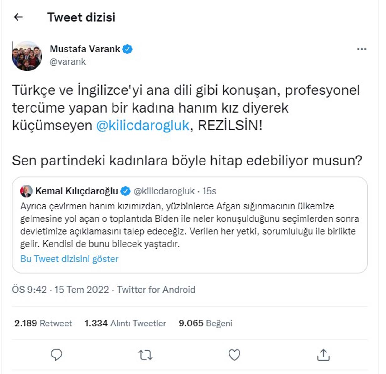 Cumhurbaşkanı Erdoğan'ın tercümanını hedef almıştı! Bakan Varank'tan Kılıçdaroğlu'na sert sözler:Rezilsin, aynı zamanda, yalancı ve cahilsin 