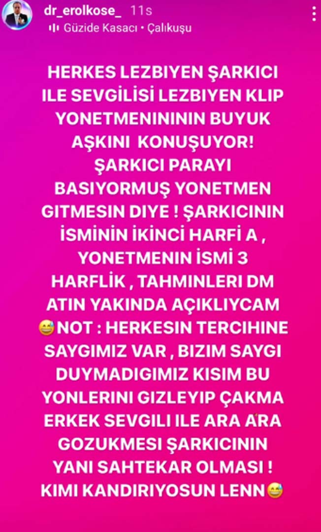 Erol Köse, lezbiyen şarkıcı ve yönetmen çifti ifşa etti! Yer yerinden oynayacak! Parayı basıyormuş...