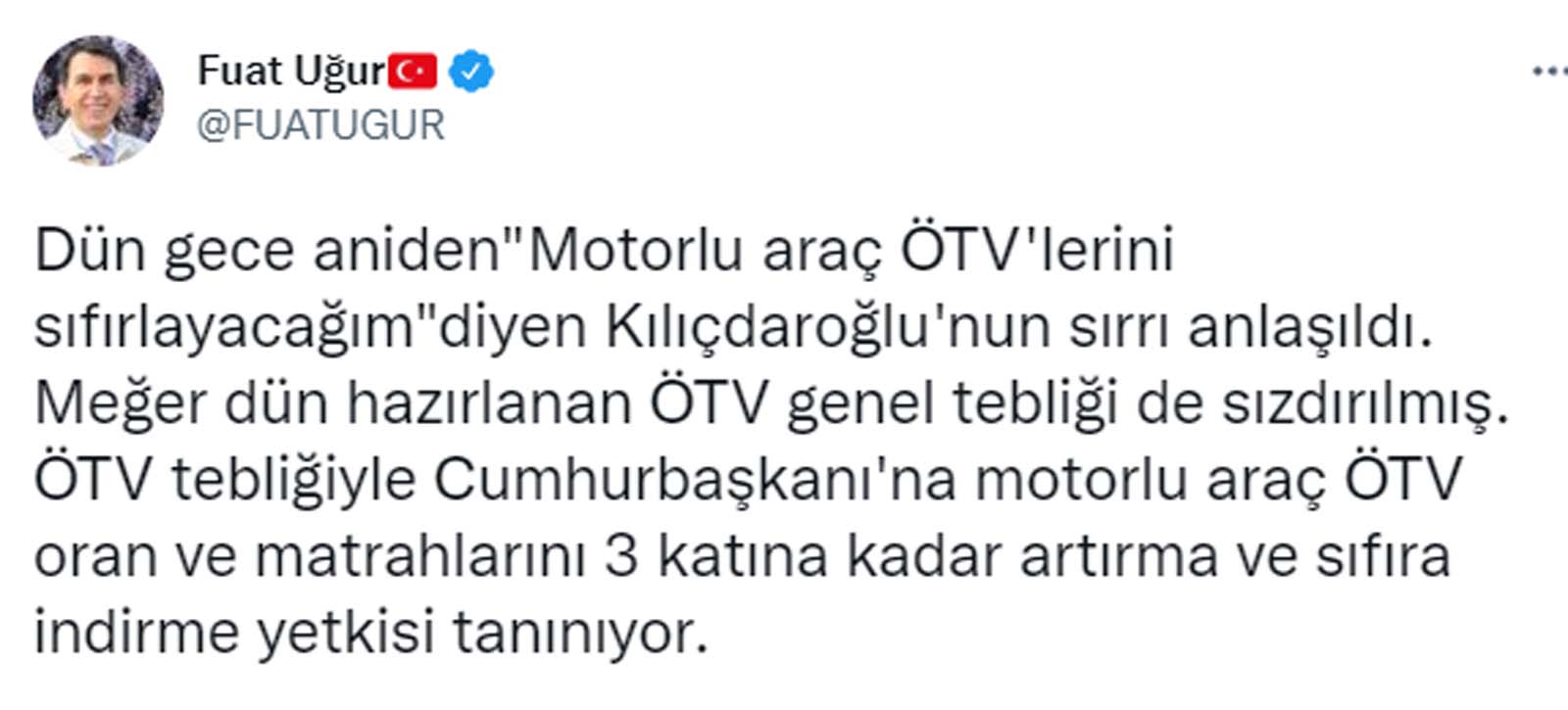 Kılıçdaroğlu'nun ÖTV çıkışının arkasında yatan gerçek belli oldu! Fuat Uğur sırrı ortaya çıkardı! Sızdırılmış