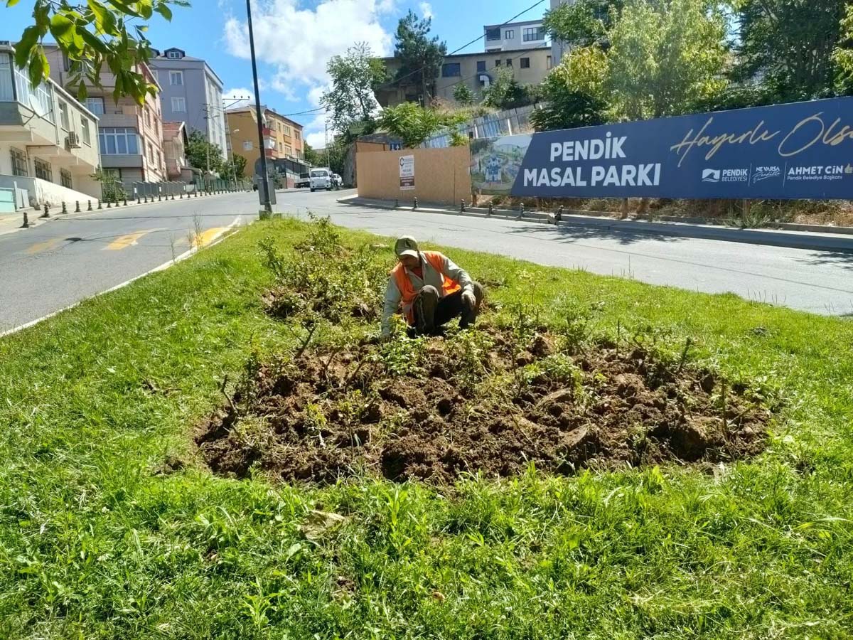 Pendik Belediyesi ekipleri ilçe genelinde peyzaj çalışmalarını sürdürüyor!