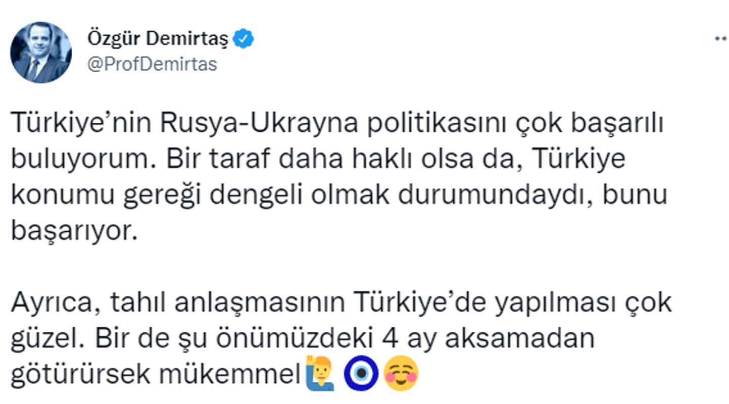 Özgür Demirtaş'tan övgü dolu sözler! Çok başarılı buluyorum dedi! Kimse inanamadı! Başımıza taş yağacak