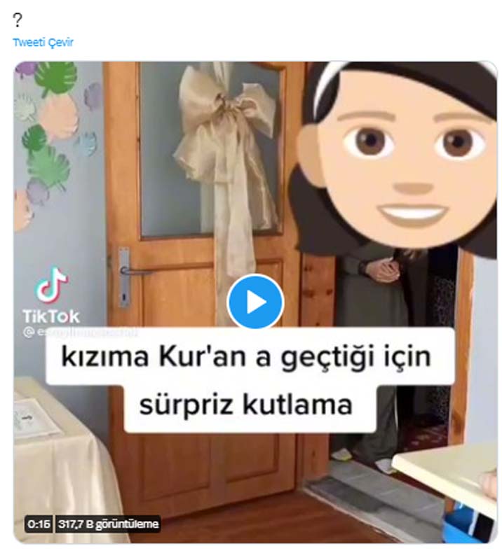 Kuran'a geçen kızına sürpriz kutlama yapan anneyi hedef aldı! Şeytan olabilirsin