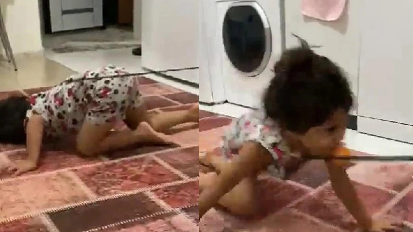 Tasma takıp köpek gibi muamele etmiş! Pitbull saldırısına uğrayan küçük Asiye'nin evde çekilen görüntüleri sosyal medyada gündem oldu!