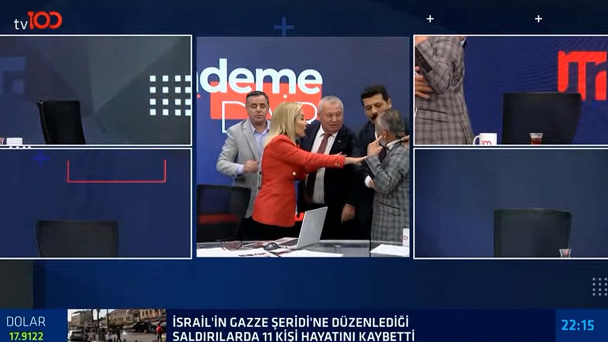 Canlı yayında ortalık karıştı! Cemal Enginyurt'un koruması gazeteci Latif Şimşek'ı darp etti! İşte o anlar...