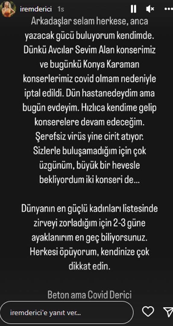 Otel sahibiyle aşk yaşamaya başlayan İrem Derici kötü haberi duyurdu! Üzgünüm, büyük bir hevesle bekliyordum