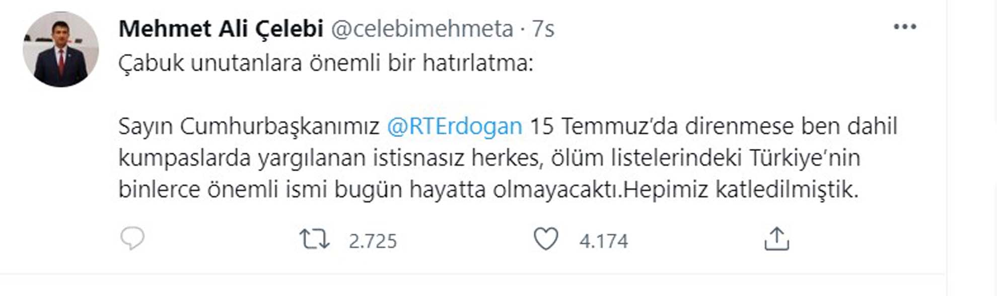 CHP ve MP'den istifa etmişti! Mehmet Ali Çelebi AK Parti'ye mi geçecek? Sosyal medya hesabından duyurdu!