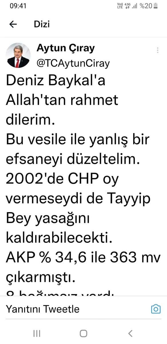 Deniz Baykal öldü mü? İYİ Partili Aytun Çıray'ın paylaşımı sosyal medyayı karıştırdı! Deniz Baykal'a Allah'tan rahmet dilerim