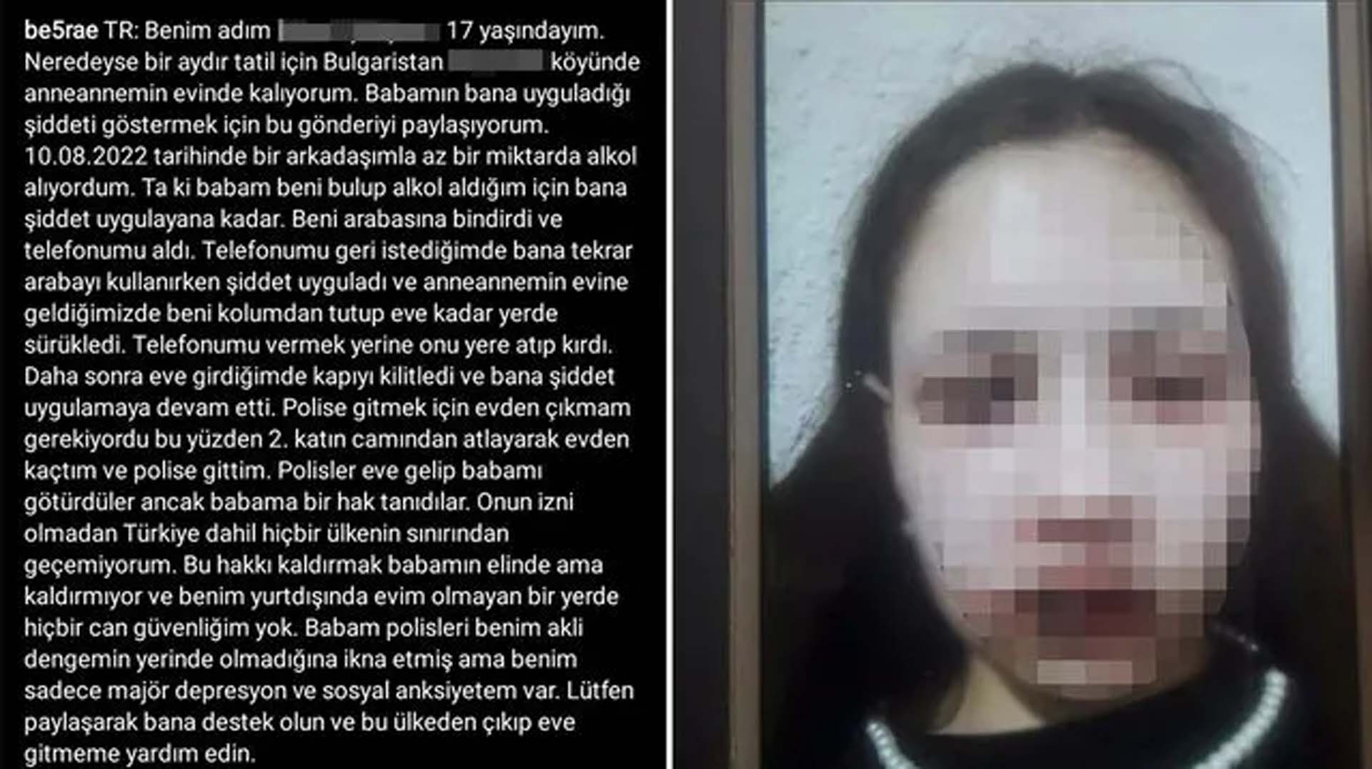 17 yaşındaki gencin yardım çığlıkları! Öz babasından şiddet gördüğünü bu hareketler ile gösterdi! Büyükelçilik harekete geçti!