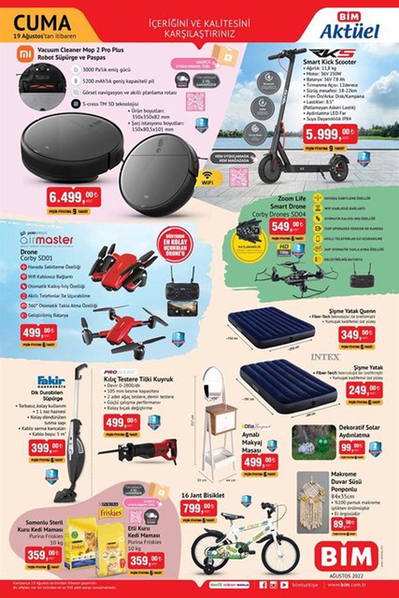 19 Ağustos 2022 BİM Aktüel ürünler kataloğu! Bu hafta BİM'de neler var? Katalogda hangi ürünler yer alıyor?