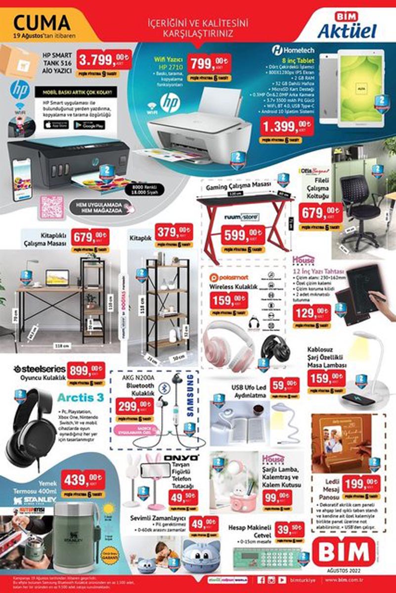 19 Ağustos 2022 BİM Aktüel ürünler kataloğu! Bu hafta BİM'de neler var? Katalogda hangi ürünler yer alıyor?