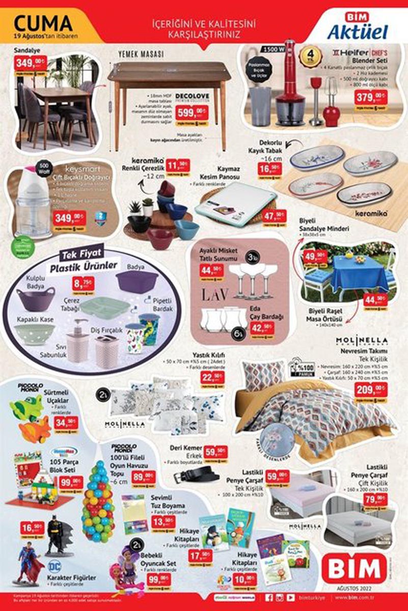 19 Ağustos 2022 BİM Aktüel ürünler kataloğu! Bu hafta BİM'de neler var? Katalogda hangi ürünler yer alıyor?