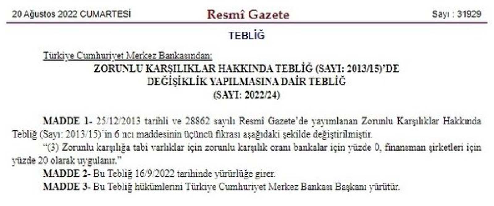 Resmi Gazete'de yayımlandı! Merkez Bankası'ndan yeni düzenleme! Ticari kredi faizleri düşecek! 