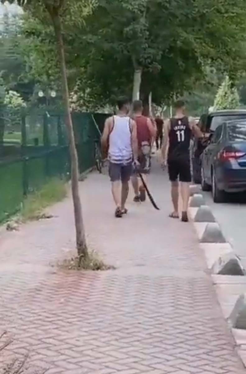 Yabancı uyruklu kişilerin kılıçla gezdiği iddia edilmişti! Bakanlık Sözcüsü Çataklı açıkladı! İşte olayın aslı.. 