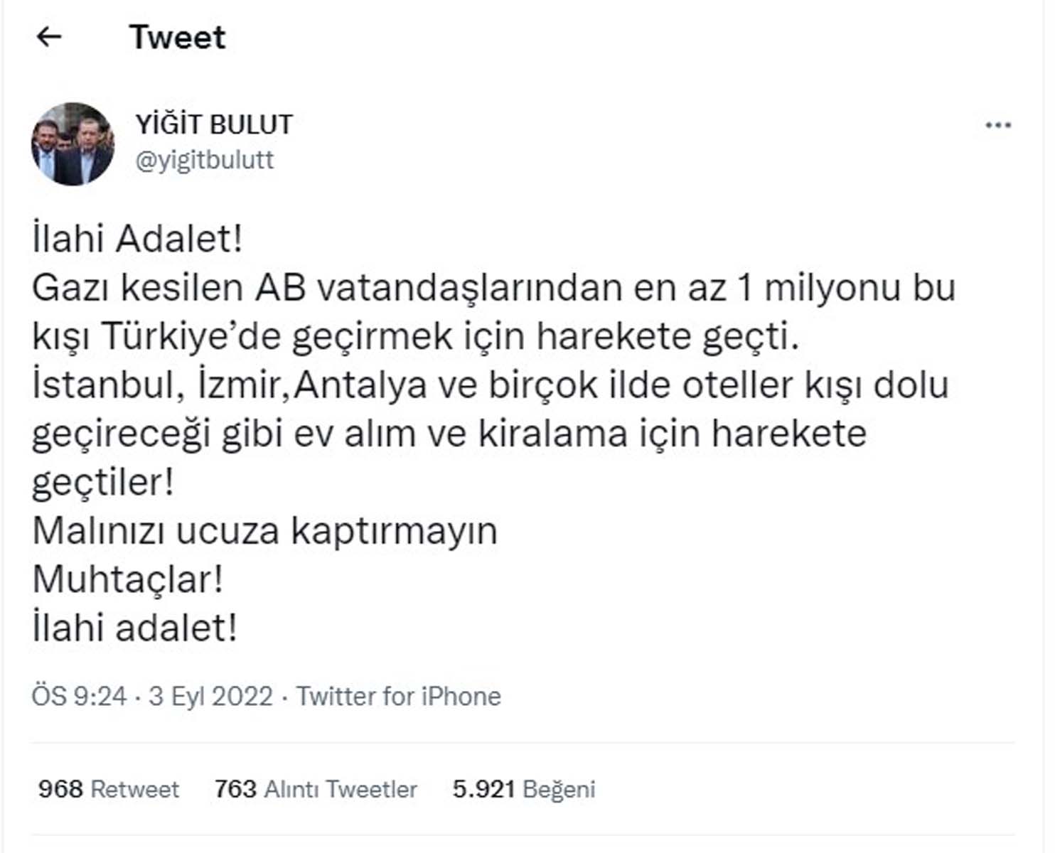 Doğalgazı kesilen AB vatandaşları harekete geçti! Kışı geçirmek için Türkiye'ye geliyorlar! İlahi adalet