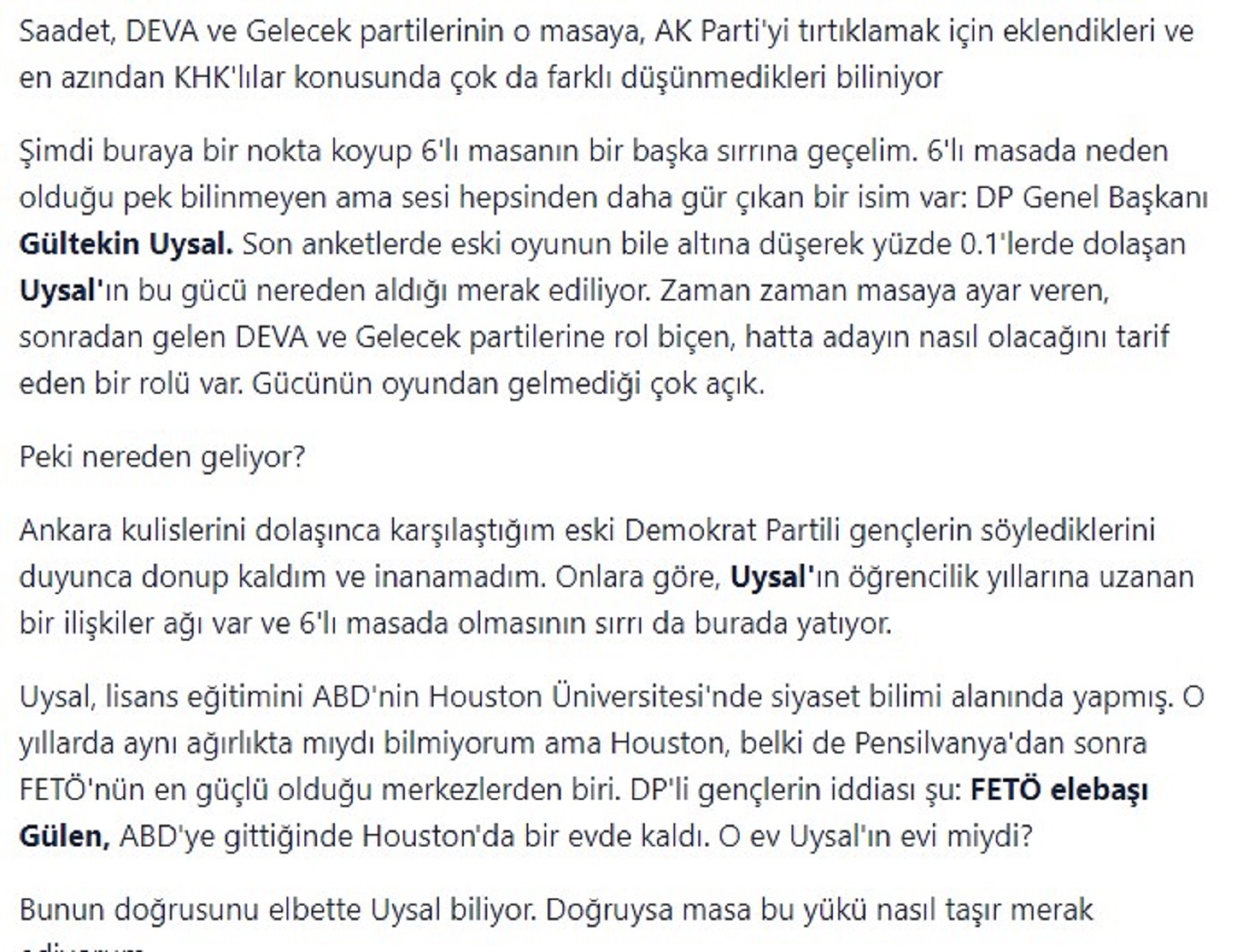 Mahmut Övür'den çarpıcı iddia: FETÖ elebaşı Gülen, Gültekin Uysal'ın evinde mi kaldı? Bunun doğrusunu elbette Uysal biliyor