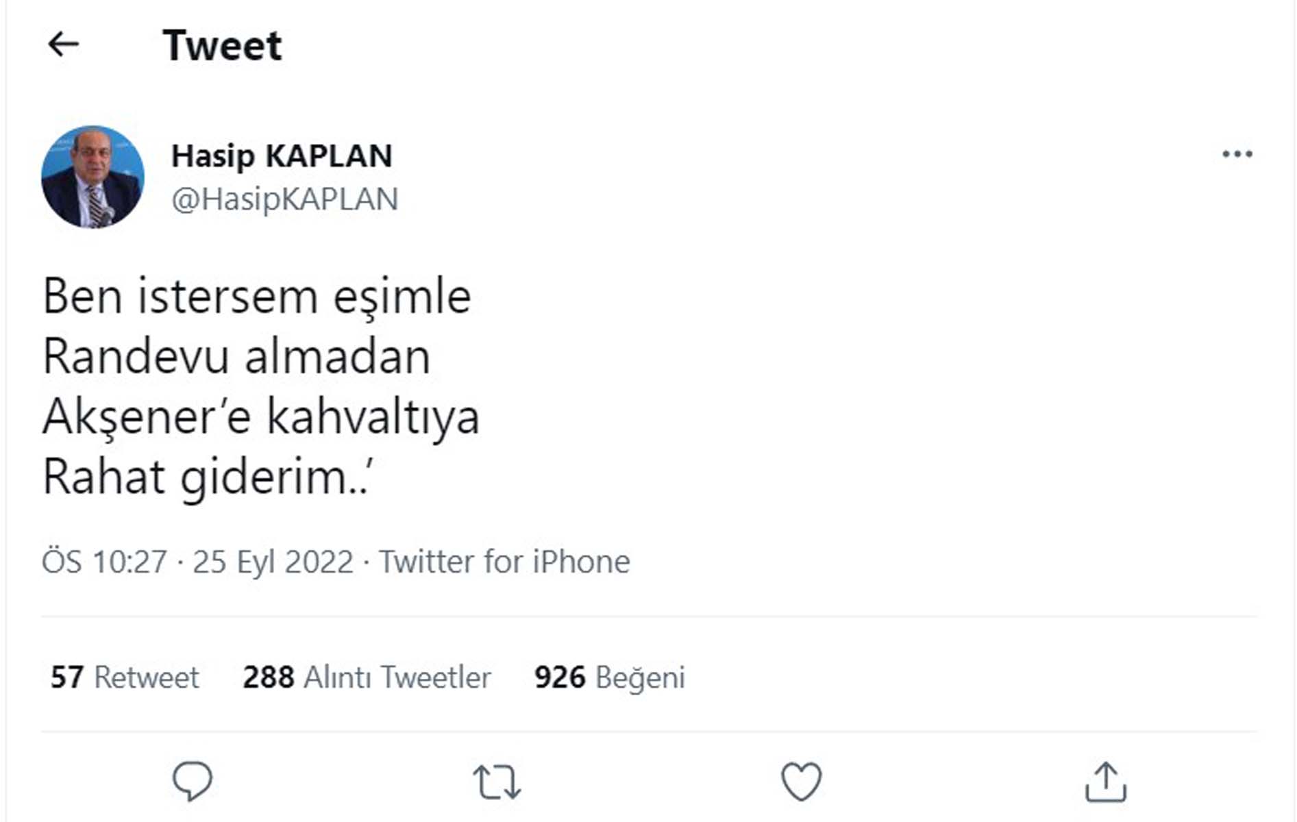 HDP'li Hasip Kaplan'dan dikkat çeken Meral Akşener paylaşımı: İstersem Akşener’e kahvaltıya rahat giderim