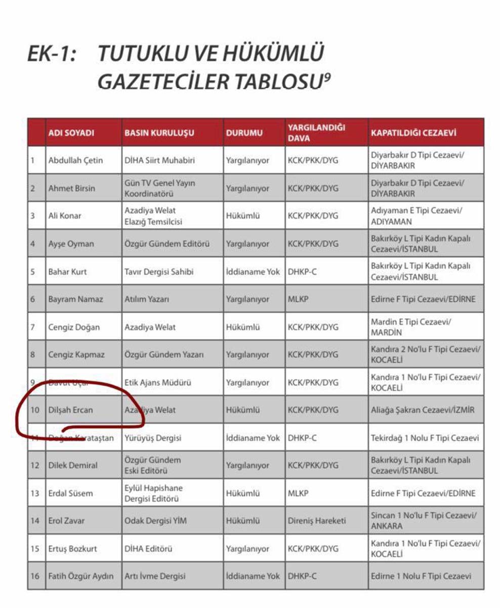 Mersin Mezitli'de polisimizi şehit etmişti! Terörist Dilşah Ercan, CHP raporunda tutuklu gazeteci çıktı! 