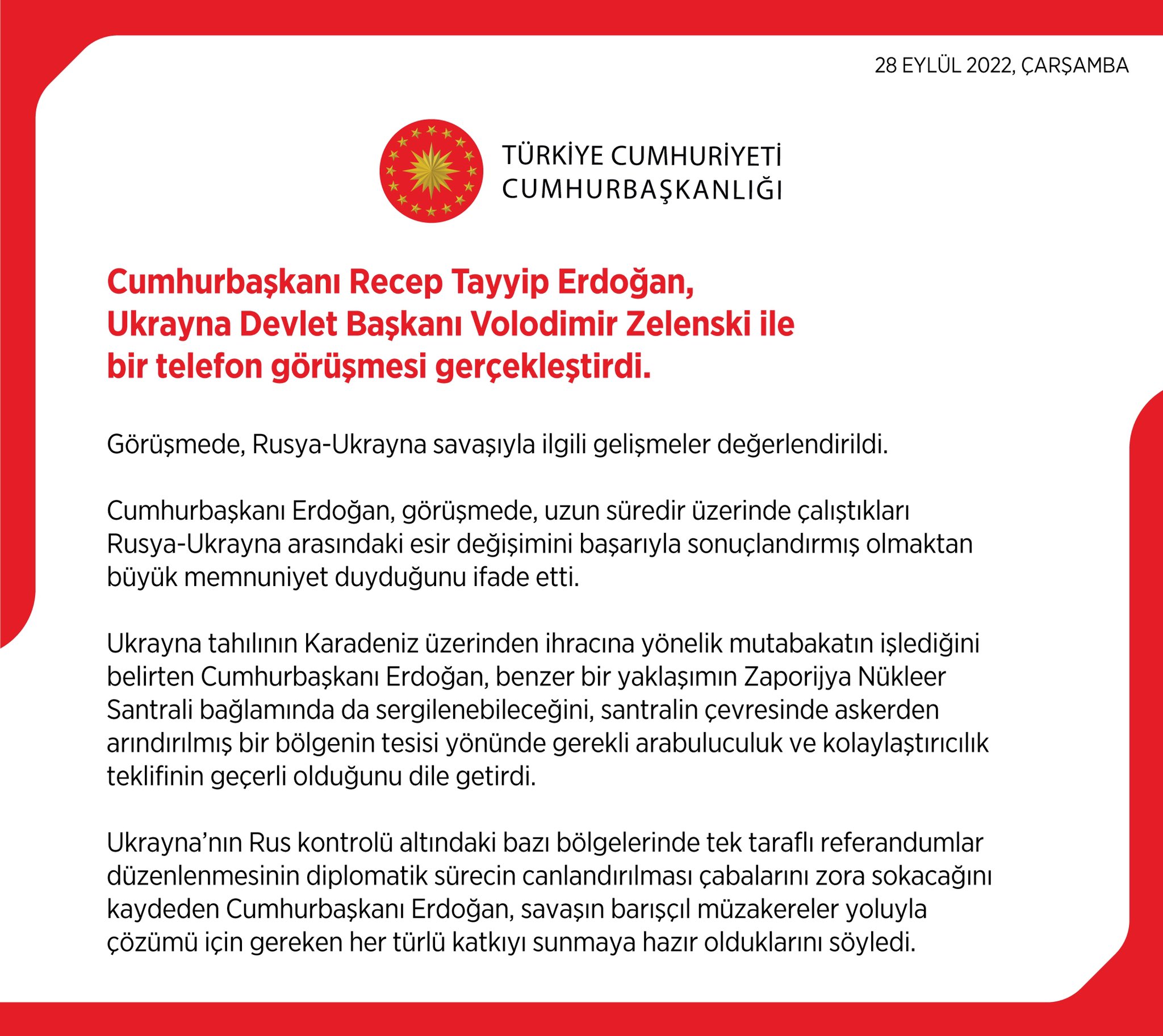 Son dakika | Cumhurbaşkanı Erdoğan, Zelenskiy ile görüştü! Memnuniyetini dile getirdi