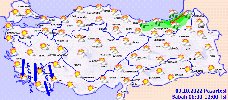 3 Ekim 2022 Pazartesi günü hava durumu nasıl olacak? Meteoroloji'den kuvvetli yağış uyarısı! İşte il il hava durumu...