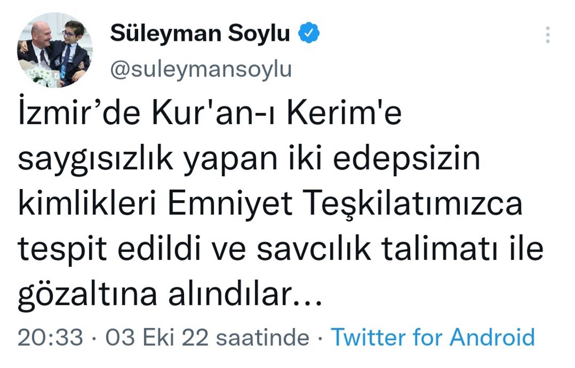  Kur’an-ı Kerim'i yırtıp yakmışlardı! Diyanet İşleri Başkanı Ali Erbaş'tan sert tepki: İki sapkının yaptığı saldırıyı kınıyorum 