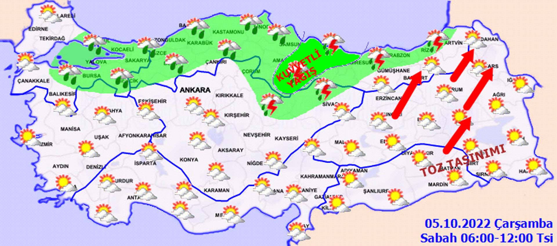 Meteoroloji kötü haberi verdi! O illerde yaşayanlar dikkat: Sağanak yağış ve toz taşınımı geliyor