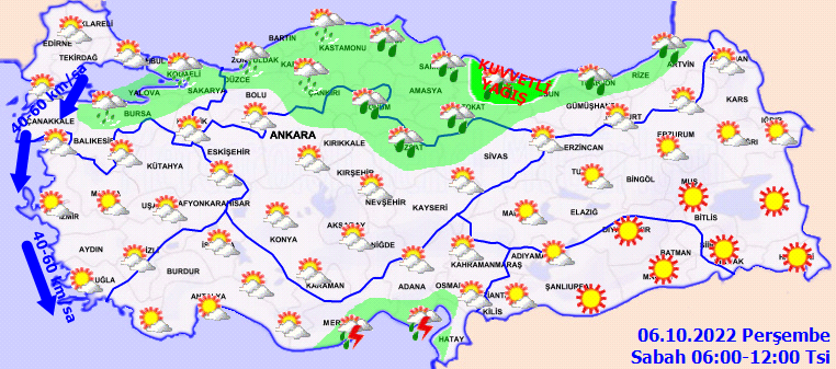 6 Ekim 2022 Perşembe günü hava durumu nasıl olacak? Meteoroloji kuvvetli yağış nedeniyle uyardı! İşte il il hava durumu...